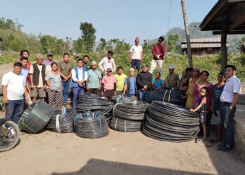 बेलका ६ बाक्सिखोप एकान्त टोल बिकास संस्थालाई ३२ सय मिटर पाइप हस्तान्तरण।