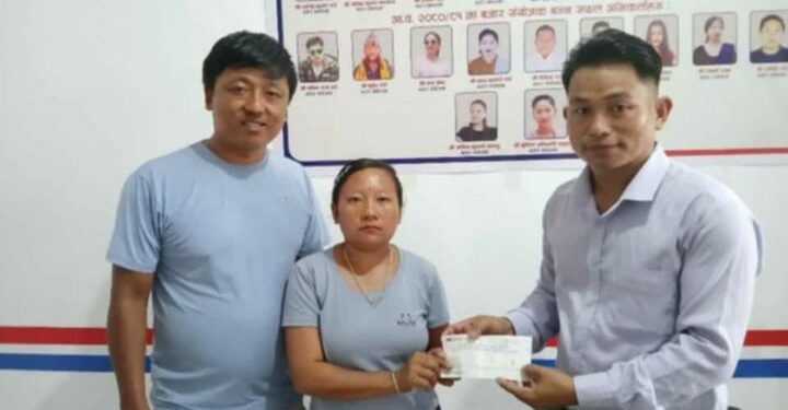 सन नेपाल लाइफ इन्स्योरेन्स गाइघाट शाखाद्वारा मृत्युदाबी भुक्तानी।
