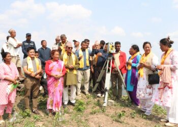 बेलका ७ मैनामैनीमा लालपुर्जा बितरणको प्रतिबद्धता सहित नापी कार्यको उद्घाटन सप्पन्न