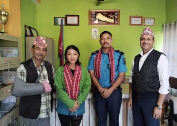 बेलका नगरपालिकामा प्रमुख प्रहरी निरीक्षक अस्विन तोलाङ्गे र प्रशिक्षक विद्या राईलाई स्वागत