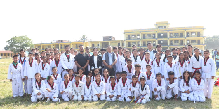 श्री जनता नमुना माध्यमिक विद्यालयमा ९२ विद्यार्थीद्वारा तेक्वान्दो डेमो प्रदर्शन