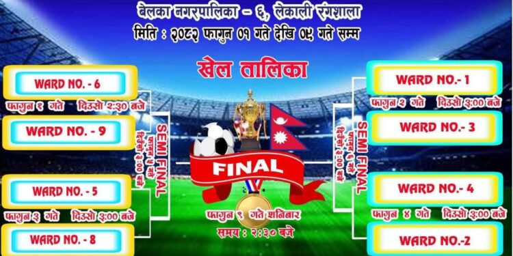 “पाँचौं मेयर कप फुटबल प्रतियोगिता–२०८२” को खेल तालिका सार्बजनिक